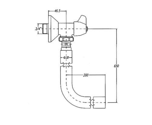 Mofém WC öblítő szelep öblítőcső nélkül 3/4" 166-0002-01