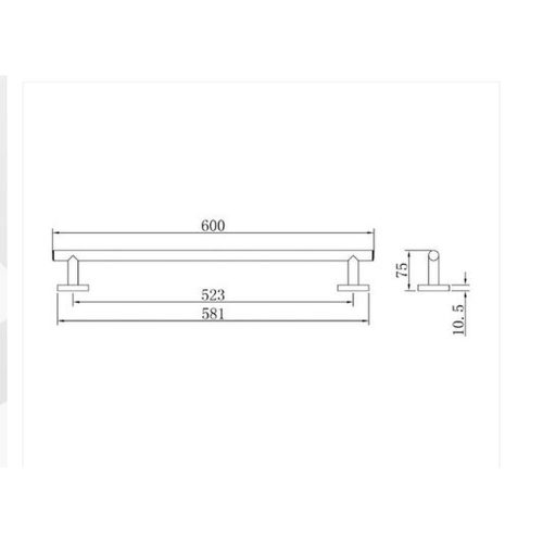 Mofém Fiesta törölközőtartó dupla 600mm fekete