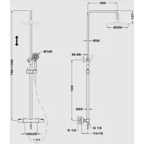   Strohm-Teka Dual Control antibakteriális zuhanyrendszer Króm-Fekete 182320200