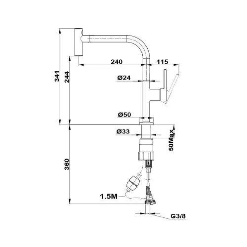 Mofém Junior EVO X mosogató csaptelep kihúzható vízkőmentes kétfunkciós zuhanyfejjel 18.267.28.70