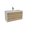 Strohm-Teka Sense 2 fiókos mosdószekrény 100x45x54cm Halifax natúr tölgy 187100005