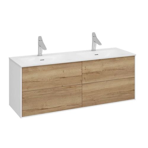 Strohm-Teka Sense 4 fiókos mosdószekrény dupla mosdóhoz 160x45x54cm Halifax natúr tölgy 187120005
