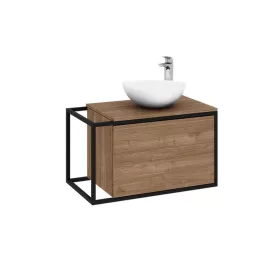 Strohm-Teka Itaca szekrény 80x45x45 Dió/Fekete 187160001