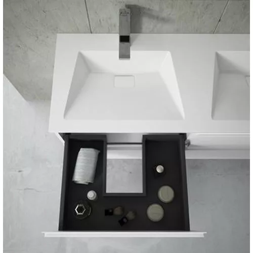 Strohm-Teka Sense 1 fiókos mosdószekrény szifon kivágással 100x45x28 MattFehér 187160011