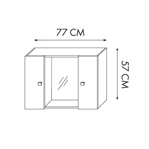 SaviniDue Tükrösszekrény Led lámpával 77x57/15,5cm fényes fehér 198/LED