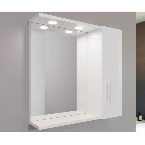 SaviniDue Tükrösszekrény Led lámpával 58x57/15,5cm fényes fehér 199/LED