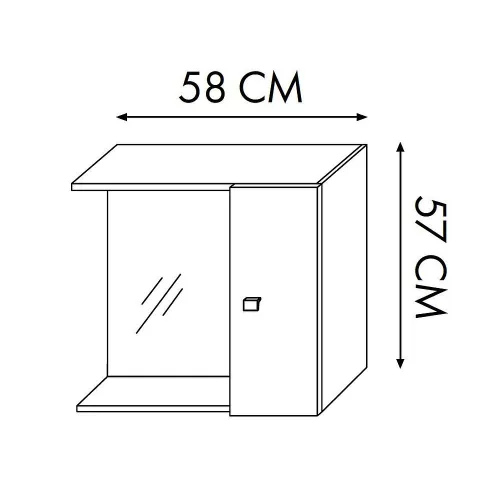 SaviniDue Tükrösszekrény Led lámpával 58x57/15,5cm fényes fehér 199/LED