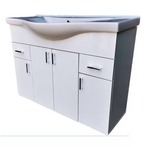 Viva Style EKONOMIK 100 lábon álló fürdőszobabútor, Sanovit Albatros 10100 mosdókagylóval 100 cm