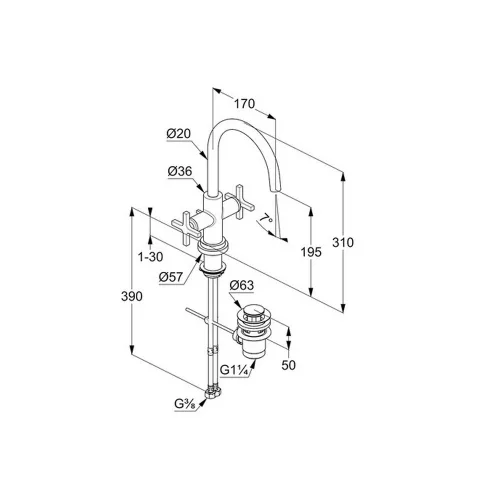 KLUDI-NOVA FONTE Classic mosdócsap