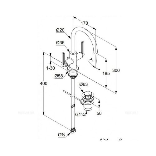 KLUDI-NOVA FONTE Puristic mosdócsap fekete