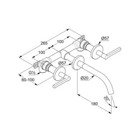 KLUDI-NOVA FONTE Puristic fali mosdócsap 180 mm