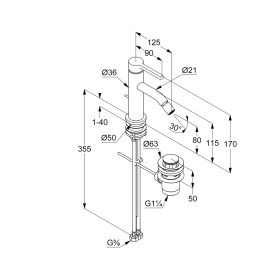 KLUDI-NOVA FONTE PURA bidécsap
