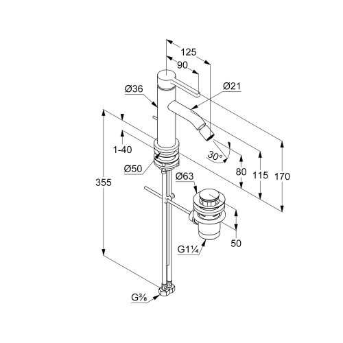 KLUDI-NOVA FONTE PURA bidécsap