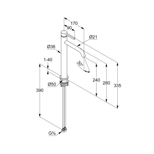 KLUDI-NOVA FONTE PURA mosdócsap 240 fehér