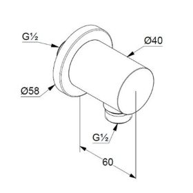 KLUDI-NOVA FONTE Puristic gégecsőcsatlakozó