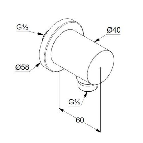 KLUDI-NOVA FONTE Puristic gégecsőcsatlakozó