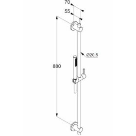 KLUDI-NOVA FONTE Putistic 1S 900 mm zuhanygarnitúra fekete