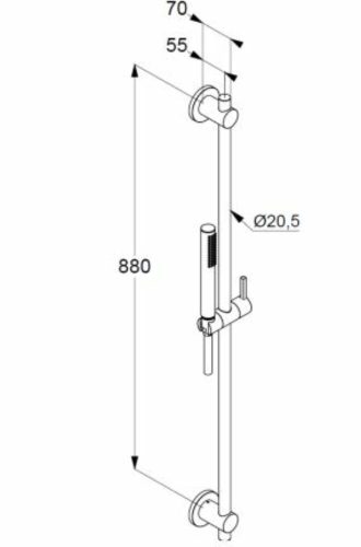 KLUDI-NOVA FONTE Putistic 1S 900 mm zuhanygarnitúra fekete