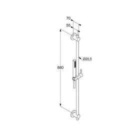 KLUDI-NOVA FONTE Puristic 1S 900 mm zuhanygarnitúra gold