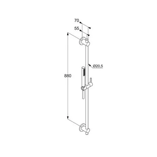 KLUDI-NOVA FONTE Puristic 1S 900 mm zuhanygarnitúra gold