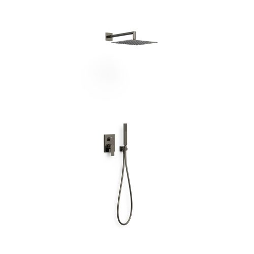 Project-Tres falsík alatti zuhanyrendszer METÁL FEKETE (egykaros csap váltóval + fejzuhany + kézizuhany) 21128004KM