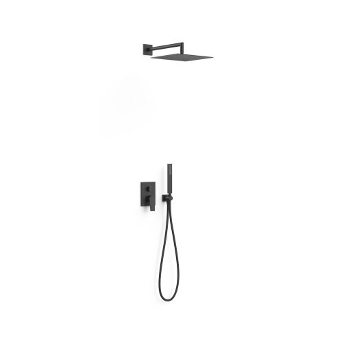 Project-Tres falsík alatti zuhanyrendszer MATT FEKETE (egykaros csap váltóval + fejzuhany + kézizuhany) 21128004NM