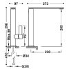 Project-Tres XXL mosdó csaptelep szögletes kifolyóval (285 mm) ACÉL 21140501AC