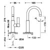 Project-Tres mosdó csaptelep íves kifolyócsővel (170 mm) KRÓM 21190401