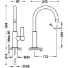 Project-Tres mosdó csaptelep magas íves kifolyócsővel (200 mm) FEKETE BRONZ 21190501KMB