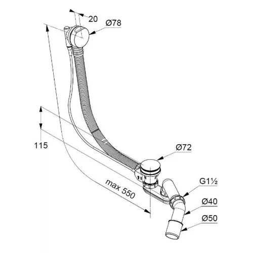 KLUDI-ROTEXA le- és túlfolyógarnitúra G 1 1/2