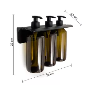 Sapho/Aqualine GROUPER szappanadagoló fali 3x500ml barna