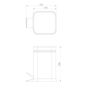   Sapho ARGENTA szemetes Soft Close, 3 liter, matt fekete (220914)