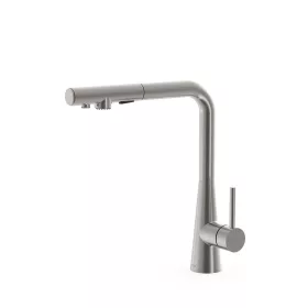   Tres DUAL-SOURCE mosogatócsap kihúzható fejjel, INOX, kétfunkciós