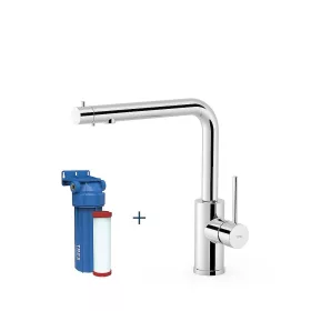   Tres DUAL-SOURCE mosogató csaptelep kétfunkciós KRÓM + víztisztító filter