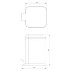   Sapho ARGENTA szemetes Soft Close, 5 liter, matt fekete (230914)