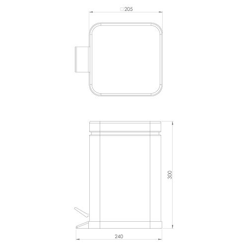 Sapho ARGENTA szemetes Soft Close, 5 liter, matt fekete (230914)