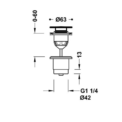 Tres Click-Clack mosdó leeresztő 24K MATT ARANY túlfolyós és túlfolyó nélküli mosdóhoz
