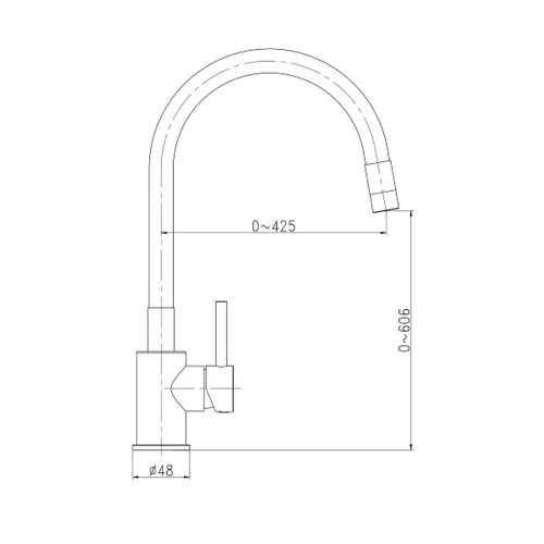 Wasserburg MEDUSA mosogató csaptelep FEHÉR flexibilis kifolyócsővel, TopFix (25.052.6FXWH)