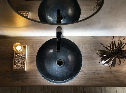 Sapho Beauty Skin üvegmosdó ráépíthető szürke 42cm átmérőjű 2501-16