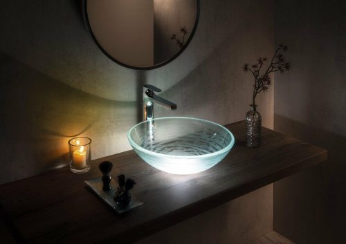 Sapho Beauty Ripple üvegmosdó ráépíthető áttetsző 42cm átmérőjű 2501-18