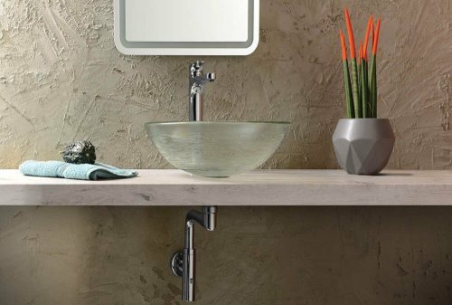 Sapho Beauty Ripple üvegmosdó ráépíthető áttetsző 42cm átmérőjű 2501-18