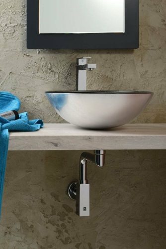 Sapho Beauty Damar üvegmosdó ráépíthető ezüstszürke 42cm átmérőjű 2501-20