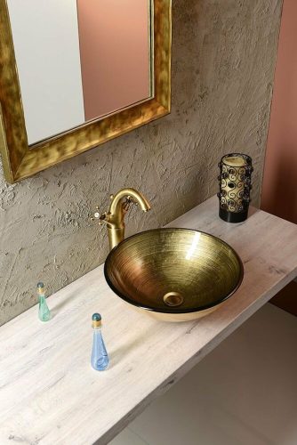 Sapho Beuty Fianna üvegmosdó ráépíthető bronzszínű 42cm átmérőjű 2501-21