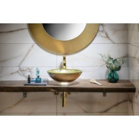   Sapho Beuty Shay üvegmosdó ráépíthető aranyszínű 42cm átmérőjű 2501-22