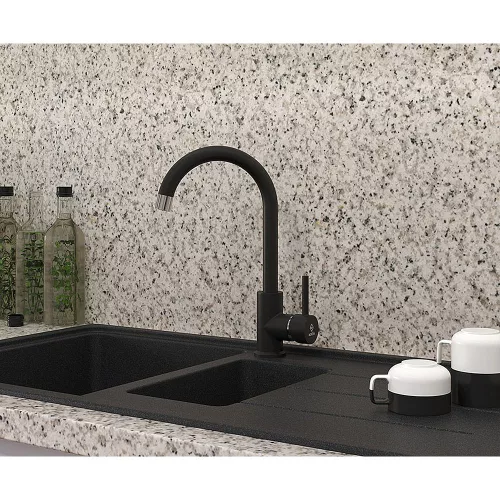 Mofém Junior EVO X mosogató csaptelep matt FEKETE + króm 25.915.28.0N