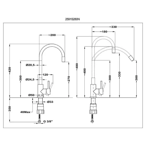 Mofém Junior EVO X INFINITE mosogató csaptelep BÉZS rugalmas kifolyócsővel 25.91S.28.0B1
