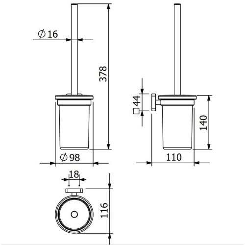 KLUDI-VELA S toalettkefe-garnitúra, króm