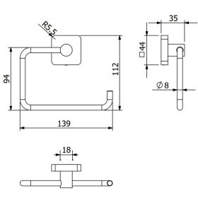 KLUDI-VELA S toalettpapír-tartó, gold