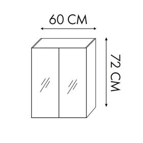   SaviniDue Tükrösszekrény 2 ajtós 60x72/16cm fényes fehér 260/EL