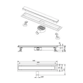 Aquasan zuhanyfolyóka Premium GUN GRAY 600mm (28333)